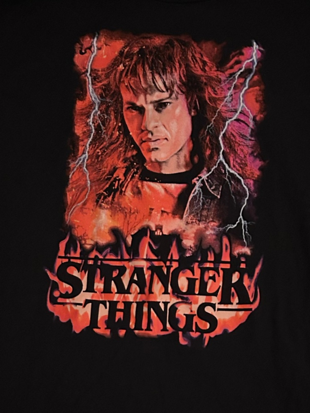 Stranger Things Eddie Black Graphic Tee Men’s Large